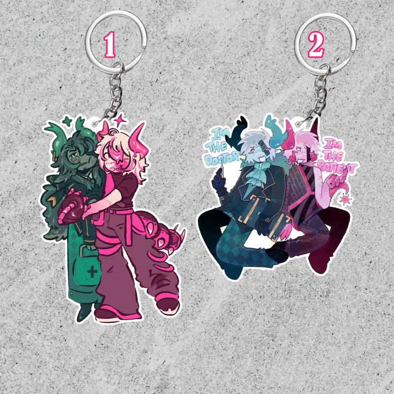 Phighting acrylic keychains: Medkit and Subspace, Phighting charms, Phighting fanmerch collections