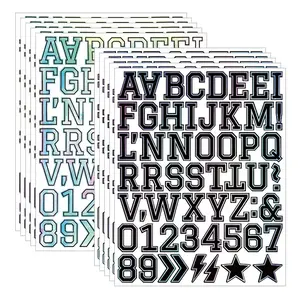 1.5 Inch Laser Reflective Letter Stickers for DIY Crafts, 228 Adhesive Vinyl Letters in 2 Colors, Perfect for Helmets, Cars, and Parties