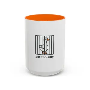 Got Too Silly, Silly Goose Mug, Funny Gifts, Quirky Mugs, Gift For Men, Gag Gift Ideas, Goose Behind Bars, Hilarious Gift Ideas, Humorous