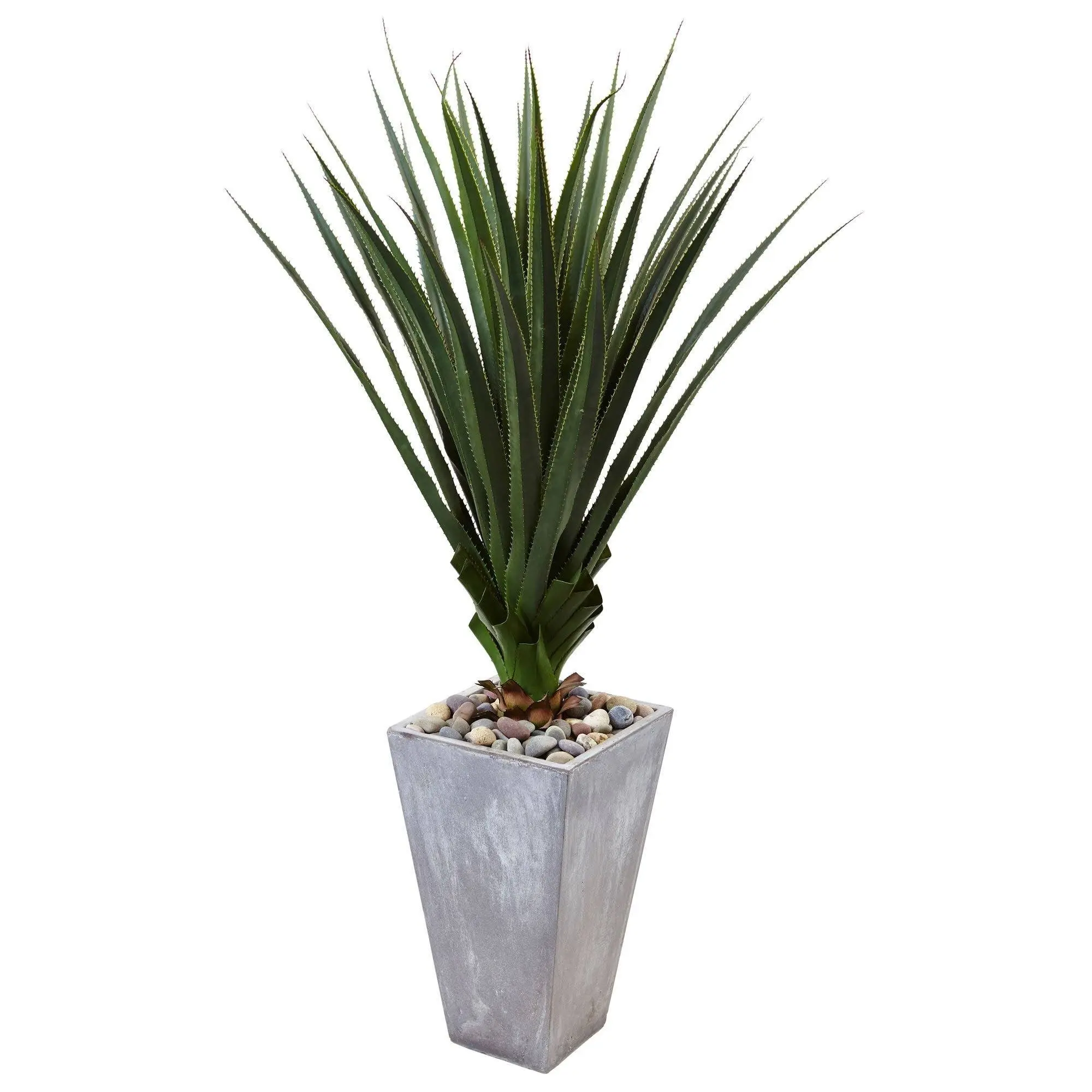 Spiked Agave Cement Garden Planter - Modern Home Decor Pots, Indoor-Outdoor Garden Supplies
