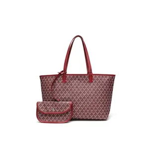 Women's Large Capacity Waterproof Casual Handbag, Fashionable Durable Commuter Bag, Geometric Pattern Tote for Parties, Dates, Work, School