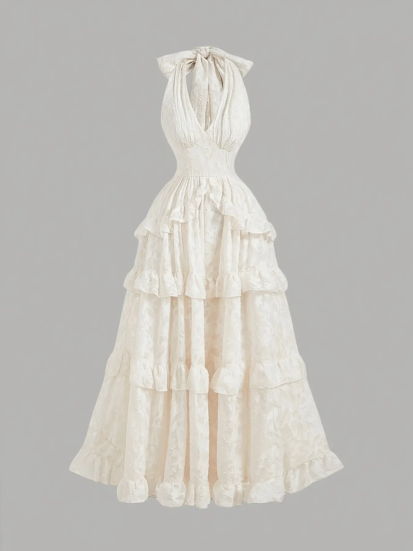 Elegant Cute Backless Butterfly Knot Women Dress, Layered Ruffle Design, Perfect for Dates, Parties, Holidays, Summer, Beach, Boho Style, Chic, Bohemian