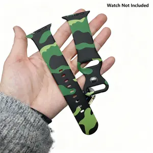 Tactical Camo Band For Apple Watch Ultra 3/2/1, Soft Silicone Sport Bracelet for Men, Butterfly Clip Strap, Smart Watch Strap for Apple Watch Series 11/10/9/8/7/6/5/4/3/2/1, Compatible with 42/44/45/46/49mm. Tactica Outdoor Watch Not Included