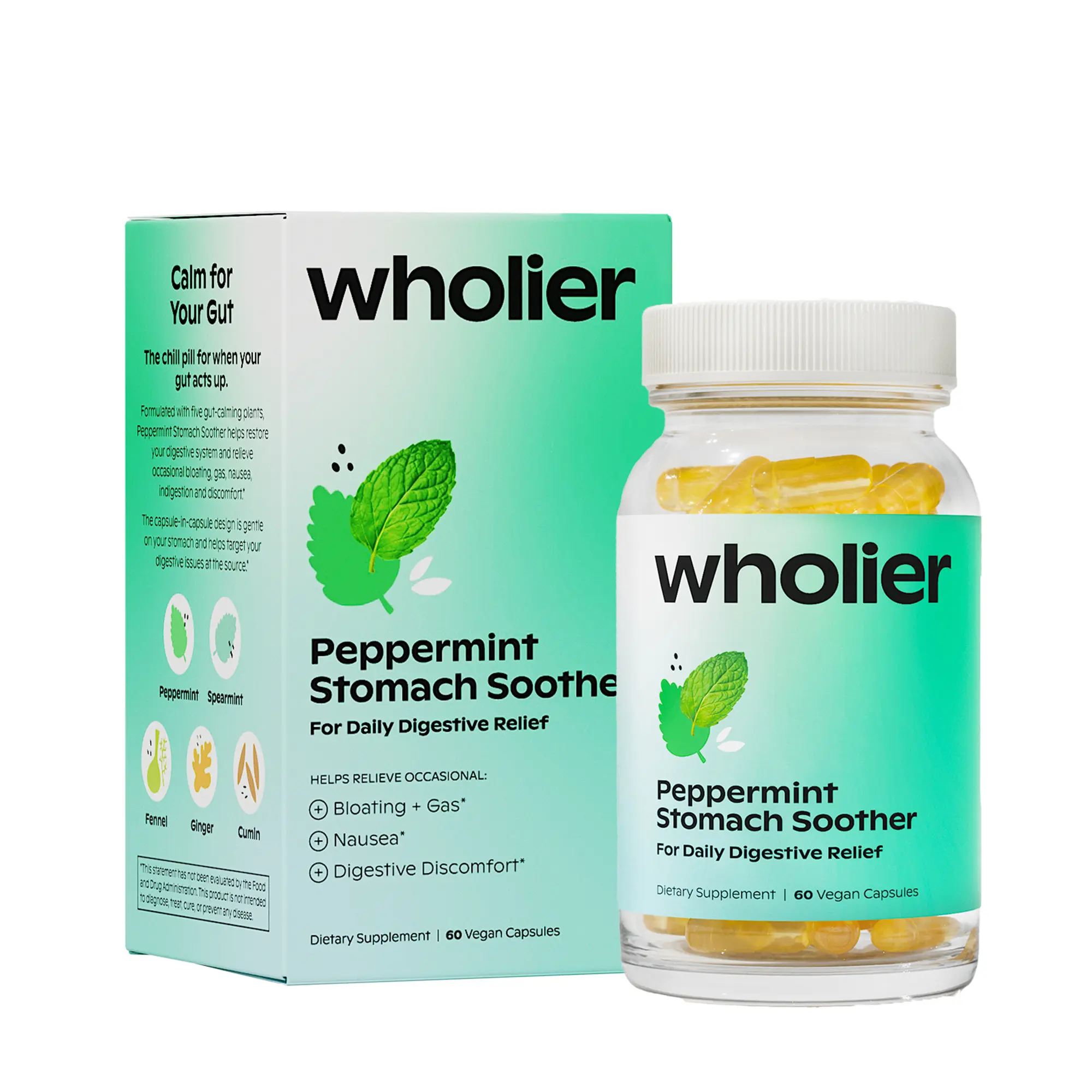 Peppermint Stomach Soother for Bloating, Gas, Nausea + Stomach Discomfort