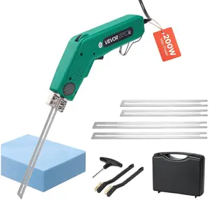 Father's Day Gift VEVOR Hot Knife Foam Cutter, 200W Electric Foam Cutting Tool, 122 ℉   - 932 ℉   Adjustable Styrofoam Cutter with 6" & 8" Cutting Blades for KT Board, Polyethylene, Sponge, Rubber - Tool Box Included