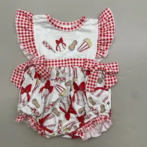 Adorable Baseball Bubble Onesie for Baby Girl | Summer Romper with Cute Bubble Fit | Perfect Little Slugger Outfit for Game Day