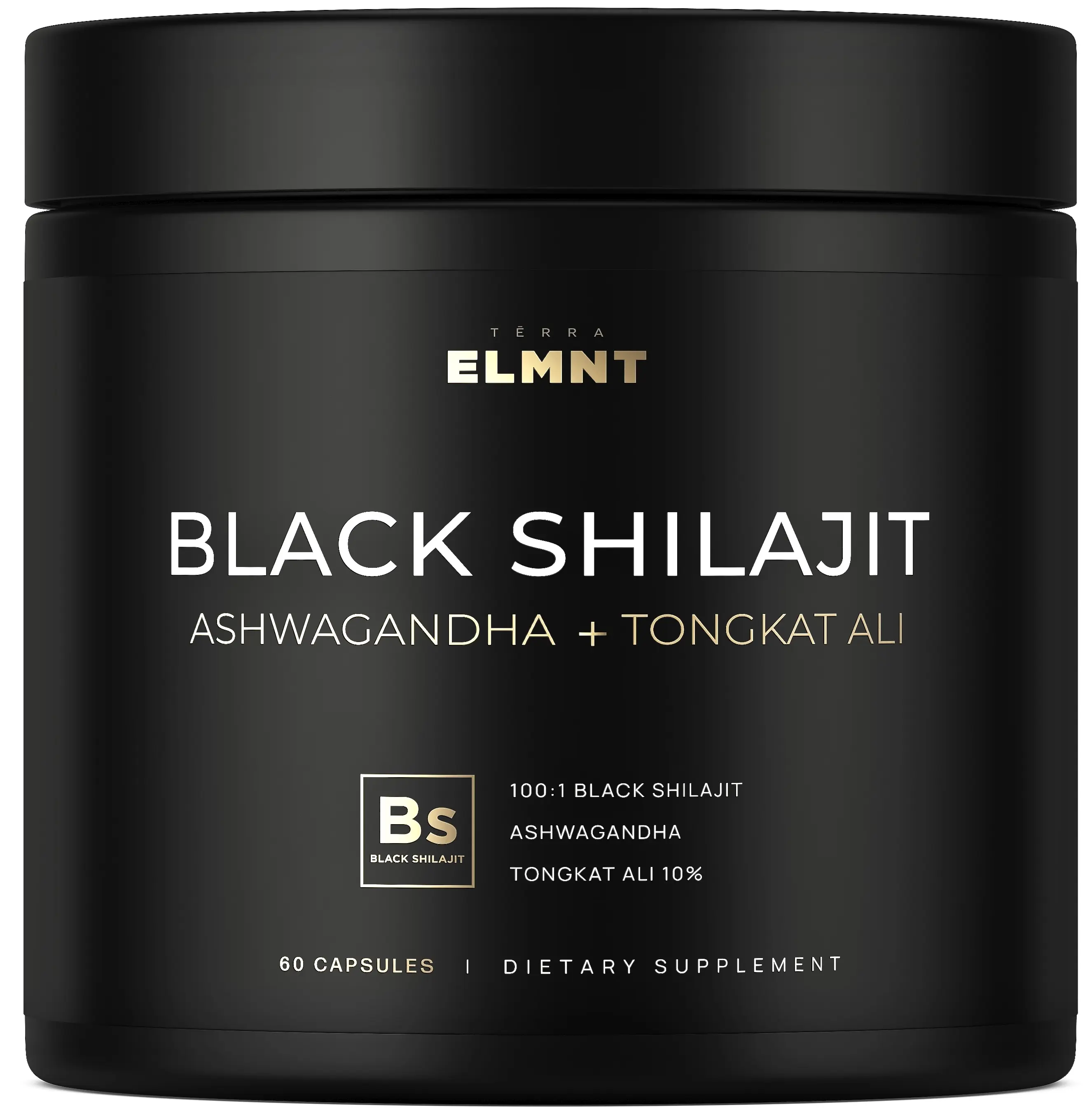 TERRA ELMNT Black Shilajit Supplement | Supports Energy, Stamina & Male Performance | Himalayan Shilajit Capsules with Ashwagandha & Tongkat Ali, 60% Fulvic Acid