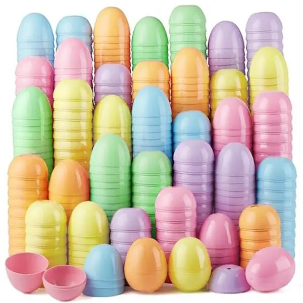 25PCS Pastel Easter Eggs, 2.3" Empty Plastic Eggs, Colorful Plastic Eggshell Bulks for Easter Hunt, Filling Treats, Party Favor, Easter Basket Stuffers, Classroom Prize Supplies