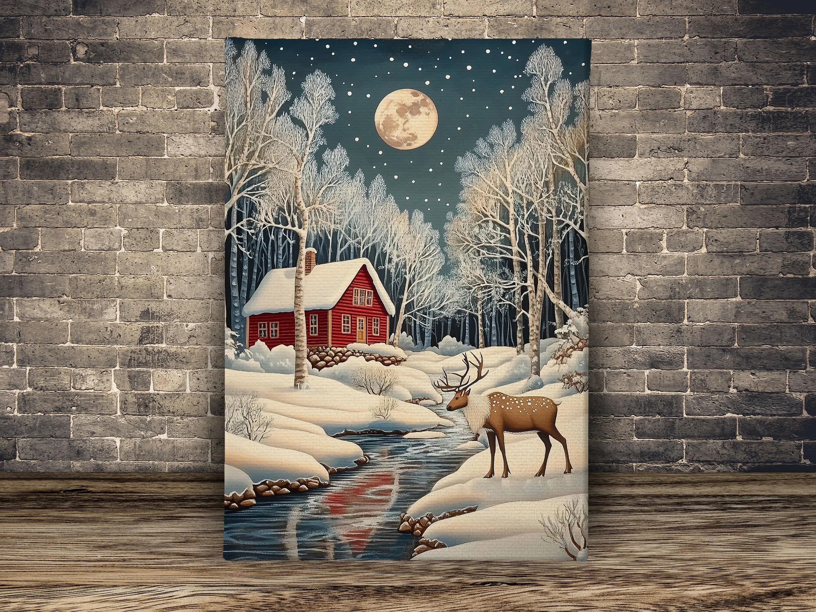 Silent Night Christmas Canvas Print, Enchanting Winter Poster Art, Christmas Wall Art Decor