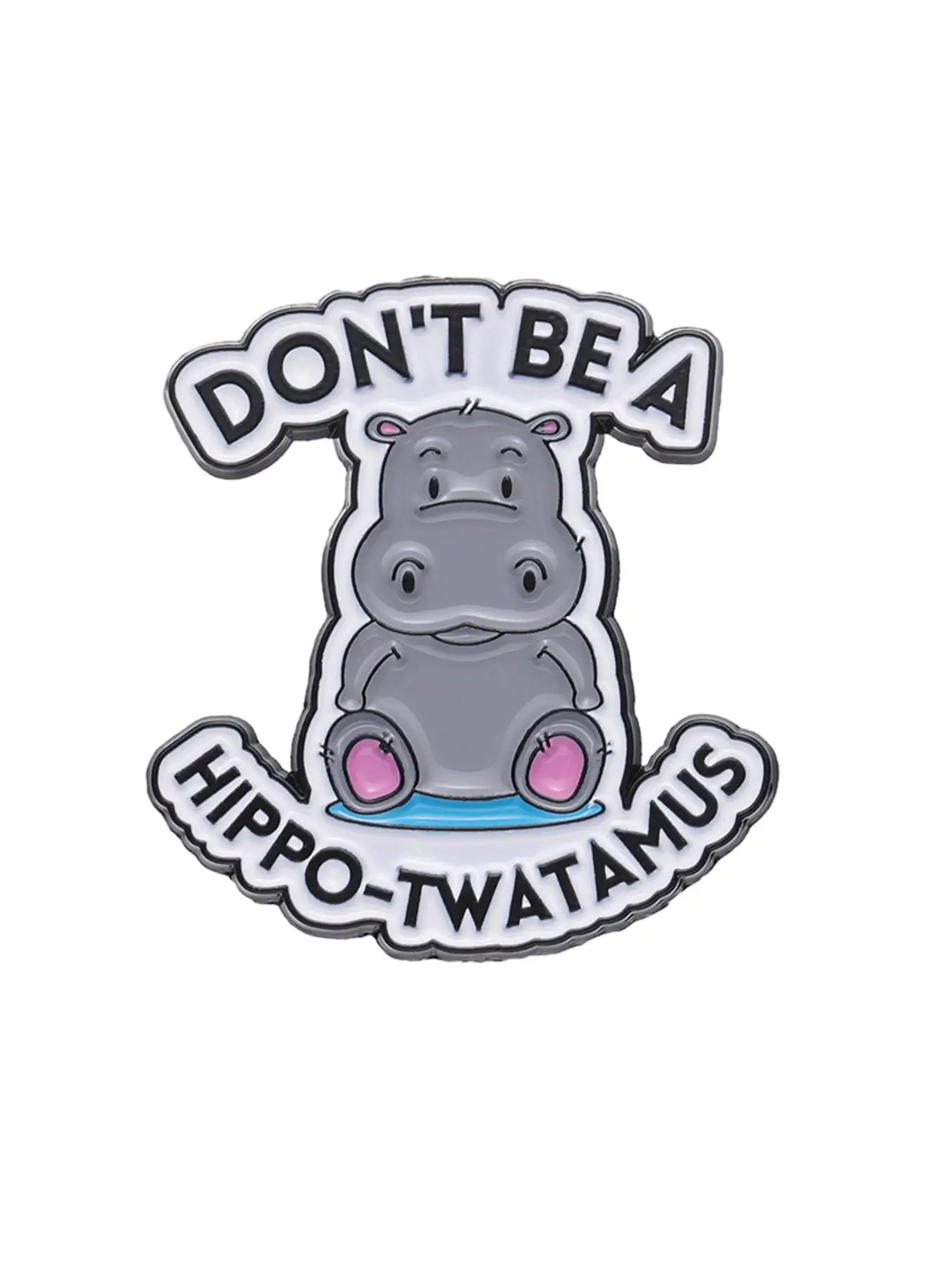 Y2k Cute Hippo Design Brooch, Letter Pattern Enamel Pin for Clothes Decoration, Fashion Accessory, Suitable for Backpacks, Jeans, Scarves, Hats Decora