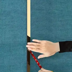 1PC 10M Self-adhesive Flat Strip Wall Line with Adhesive U-shaped Groove Wrapped Edge Strip Black Titanium Golden Skirting LineStainless Steel Decorative Strip Background