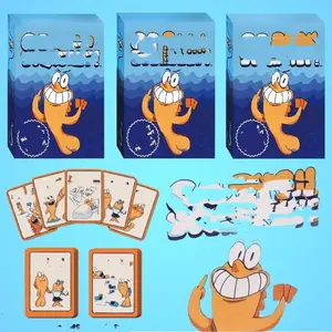 Classic Fishing Themed Card Game for Family Play, Interactive 2+ Players, Original Art Style Cartoon Fish Design, Educational Party Game, Card Set, Card Deck