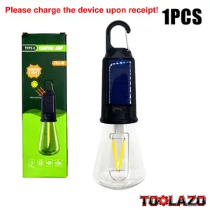 Never Be Left in the Dark | Solar + Type-C Powered | Waterproof LED Camping Lantern with Hook | 3 Brightness Modes for Hiking, Storms, Outages, Backpacking & Indoor/Outdoor Use