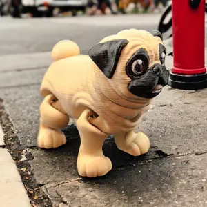 3D Printed Pug Toy - Realistic Dog Figurine