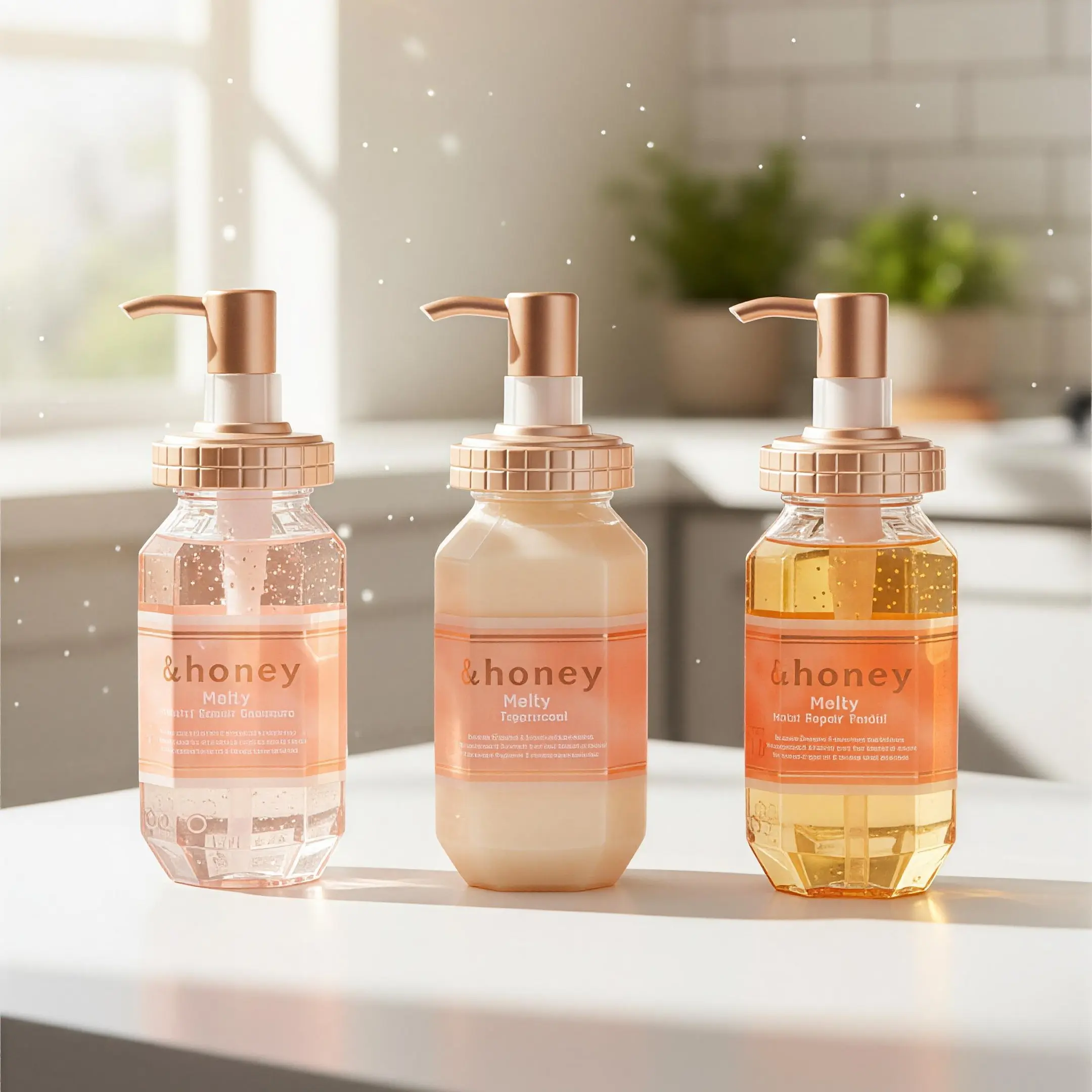 &HONEY Melty Moist Repair Haircare Bundle - Sulfate-Free Honey Keratin Cleanser Shampoo (Cleansing, Anti-Frizz, Moisturizing), Argan-Infused Moisturizer Treatment, Nourishing Propolis Hair Oil (Smoothing)