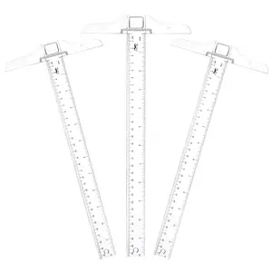 12 Inch Plastic T-Square, 3-Pack - Drafting & Crafting T-Square Ruler - Clear