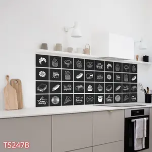 Set of 24pcs Simple Food Style Wall Stickers, Food Style Cake Pizza French Fries Self-Adhesive Wall Decals for Kitchen Tea Shop Restaurant Commercial Use