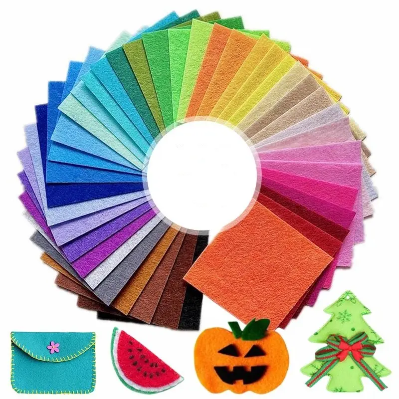 [Summervibes] 120Pcs/Set 12 x 8 Inch Felt Sheets for Craft,40 Assorted Color Felt Squares Stiff Paper for Valentines St Patrick's Day DIY Craft Sewing Patchwork,Valentine's Day Gifts,Hand Tools Kits
