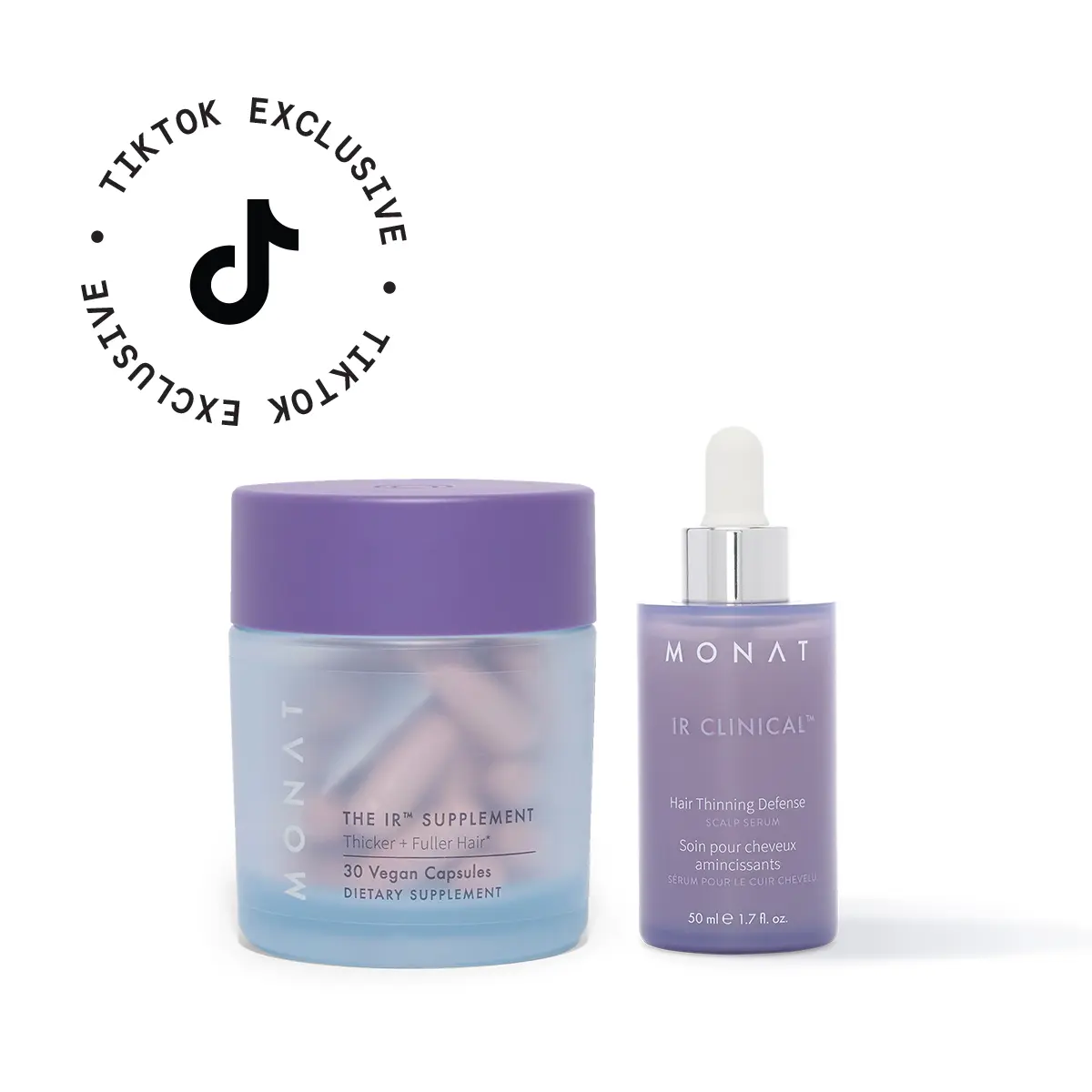 MONAT The IR Hair Supplement + IR Clinical Hair Growth System – Thicker, Fuller Looking Hair Support