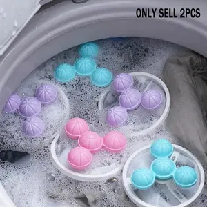 2pcs Floating Fur Net Bags for Washing Machine, Reusable Hair Catcher, Pet Hair Remover, Home Hair Filter Bag, Cleaning Supplies, Laundry Balls