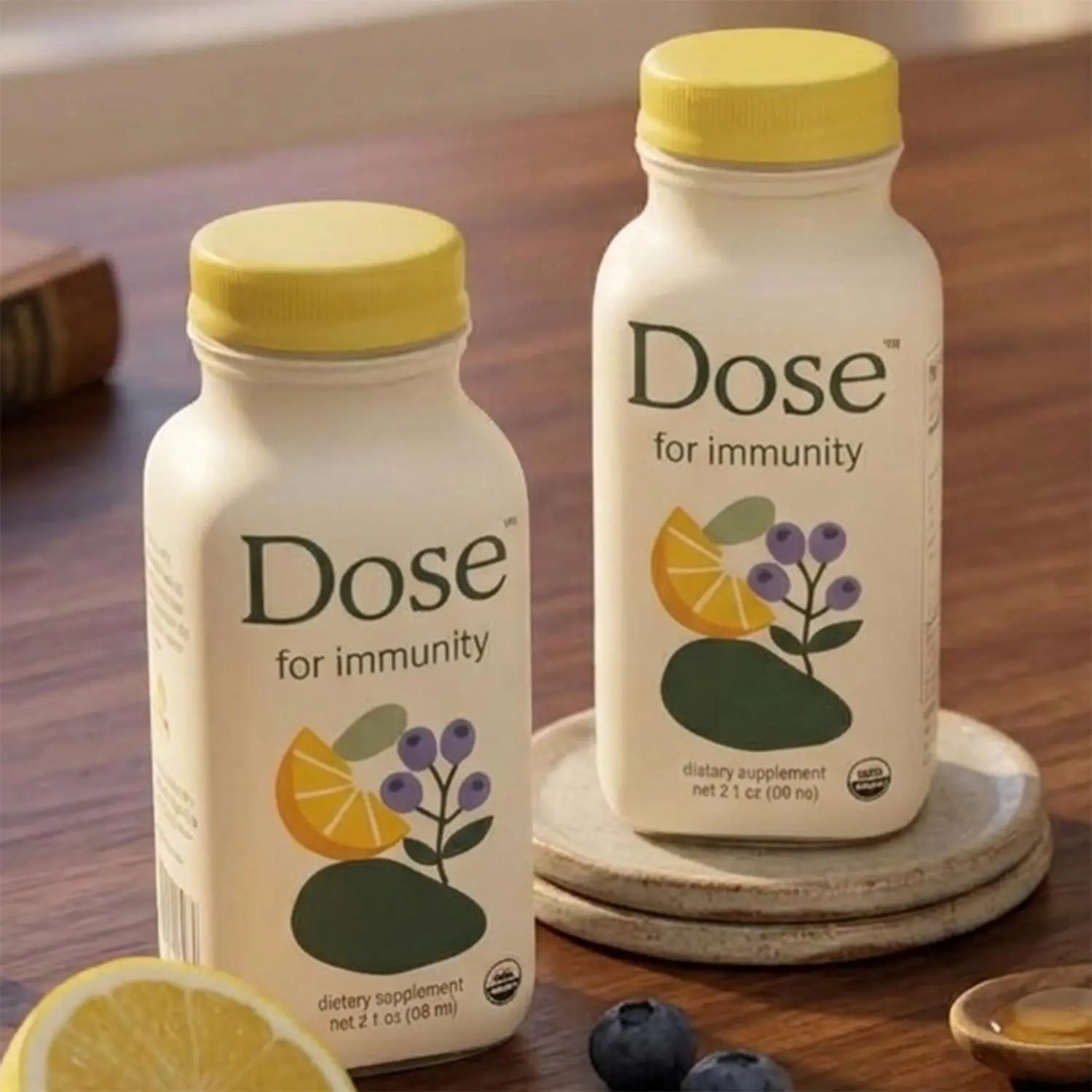 2 Packs Dose Immunity Shot with Vitamin C Zinc Elderberry and Ginger Citrus Berry Wellness Drink, 2 oz