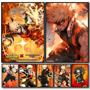 PIKPAKA Anime B-Bakugo Katsuki Painting Calligraphy Premium Canvas Wall Art Poster | HD Gallery Print | Waterproof, Fade-Resistant, Scratch-Proof | Modern Living Room & Bedroom Decor | Ideal Gift for Any Occasion