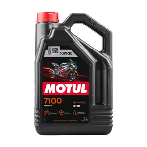 Motul 7100 4T 10W-30 Full Synthetic Motorcycle Oil - Ester Core Technology - API SP JASO MA2 Wet Clutch and DCT Safe - Engine Protection for Honda, Hero, TVS - 4 L
