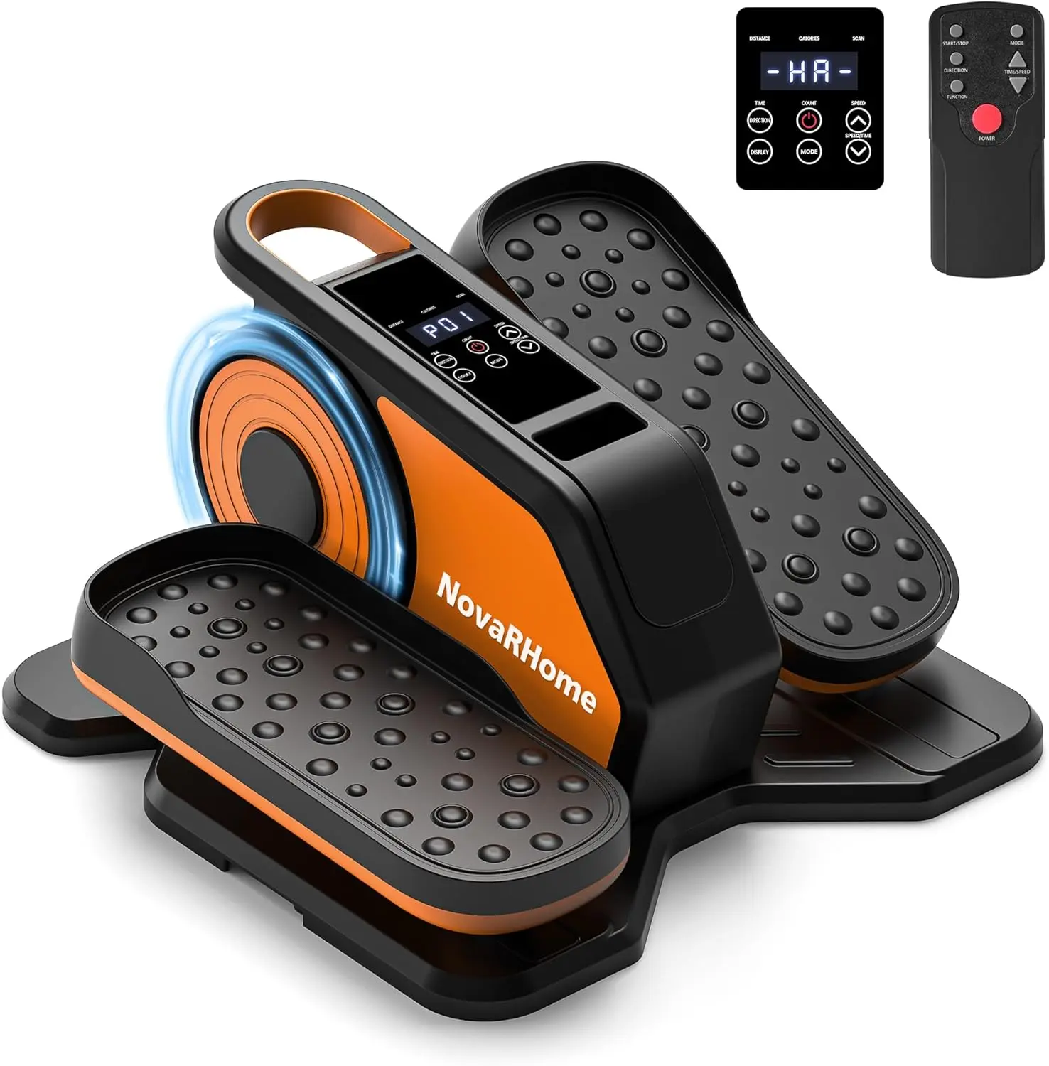 Under Desk Elliptical Machine, Quiet & Portable Electric Machine Seated Pedal Exerciser with Remote Control, Low-Impact Electric Leg Workout Machine with 12 Level Speeds Adjustable for Office