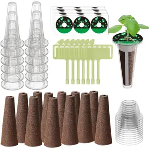 84 count Hydroponic Pod Kit for Aero Garden with 12 Grow Baskets, 12 Grow Sponges, 12 Grow Domes, 12  Labels and 36 Seed Pod Label Stickers for All Hydroponics Garden Growing System