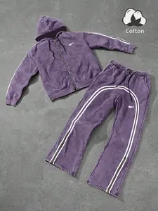 Men's Casual Colorblock Striped Hoodie and Sweatpants Set, Tracksuit Sets, Fall & Winter Sports Wear, Slim-Fitting Long Sleeve, Athletic Tracksuit Set, Sweatsuit Outfits, Sporty Style Outfits, Tracksuit Sweat Suits, Athleisure Sweatsuit