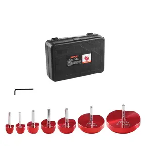 fathersdaygift VEVOR 7Pcs PVC Pipe Reamer Kit, Plastic Pipe Fitting Socket Saver Kit, Includes 3/4, 1, 1-1/4'', 1-1/2, 2, 3, 5'', for PVC, CPVC, and ABS Fittings, for Exhaust, Drain, Water Pipes Cleaning