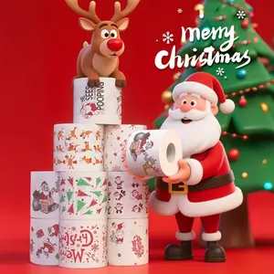 Christmas Holiday Printed Napkins Roll, Ant Paper Towel Holder, Creative Paper Towel Rack, Christmas Cartoon Print Toilet Paper, Party Decor