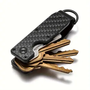 Aluminum Alloy Key Holder Heavy-Duty Multifunctional Key with Clip Sleek Metal Key Organizer - Compact Holder for 2-6 Keys Compact Metal Key Storage Box whit Screwdriver, Rattle-Free,summervibes