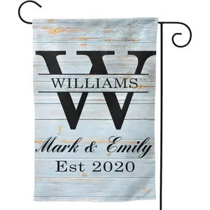 Personalized Garden Flags 12"x18"/28"x40" Double Sided Welcome Monogrammed Custom Yard Garden Sign Flag with Name for All Seasons Outside