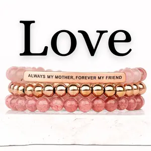 Love Collection Gift Sets by The Inspiration Co. Top Seller Bundle Sets – Engraved Natural Stone Bracelets, Hypoallergenic, Personalized Loving Message