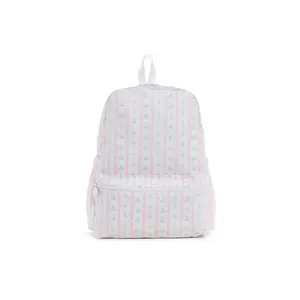 TRVL Backpacker - Ribbon Floral Pink - 15"H×2"L | Lightweight Waterproof Kids Backpack – Adjustable Straps, Side Pockets & Two-Way Zipper – Multifunctional School, Travel, Outdoor & Everyday Bag - Ideal Gift for Toddlers & Kids