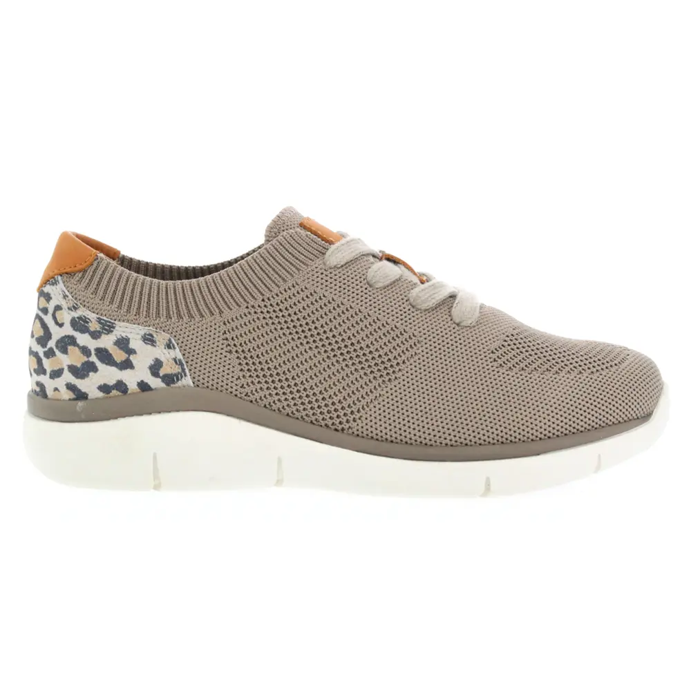 Propet Womens Sachi Leopard-Cheetah Lace Up Sneakers Shoes Casual - Beige Propet Womens Sachi Leopard-Cheetah Lace Up Sneakers Shoes Casual - Beige
