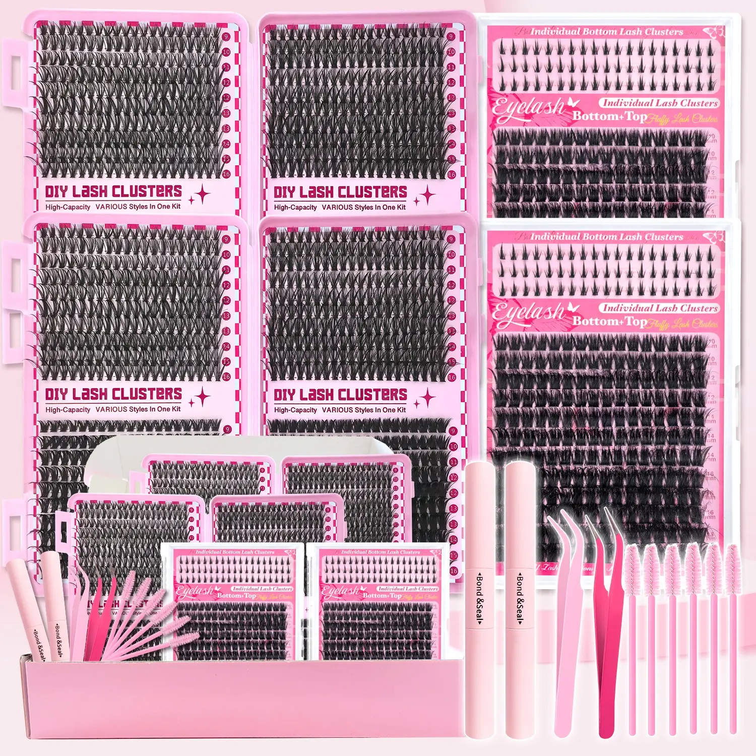 1849 Pcs Lash Clusters Kit, Diy Lash Clusters, Mega/ultra/Dramatic/Volume/Bottom Waterproof Lash with You Need for Beginners & Pros, DlYat Home Easily, Soft comfortable Easy Apply Natural Look, Lightweight, Eyelash