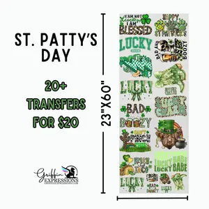 St. Patrick's Day | Dollar Deals DTF Transfer Gang Sheet For Graphic Tees