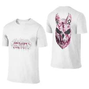 Death Metal Style Demon Mask Design T-Shirt |   Gothic Casual Top