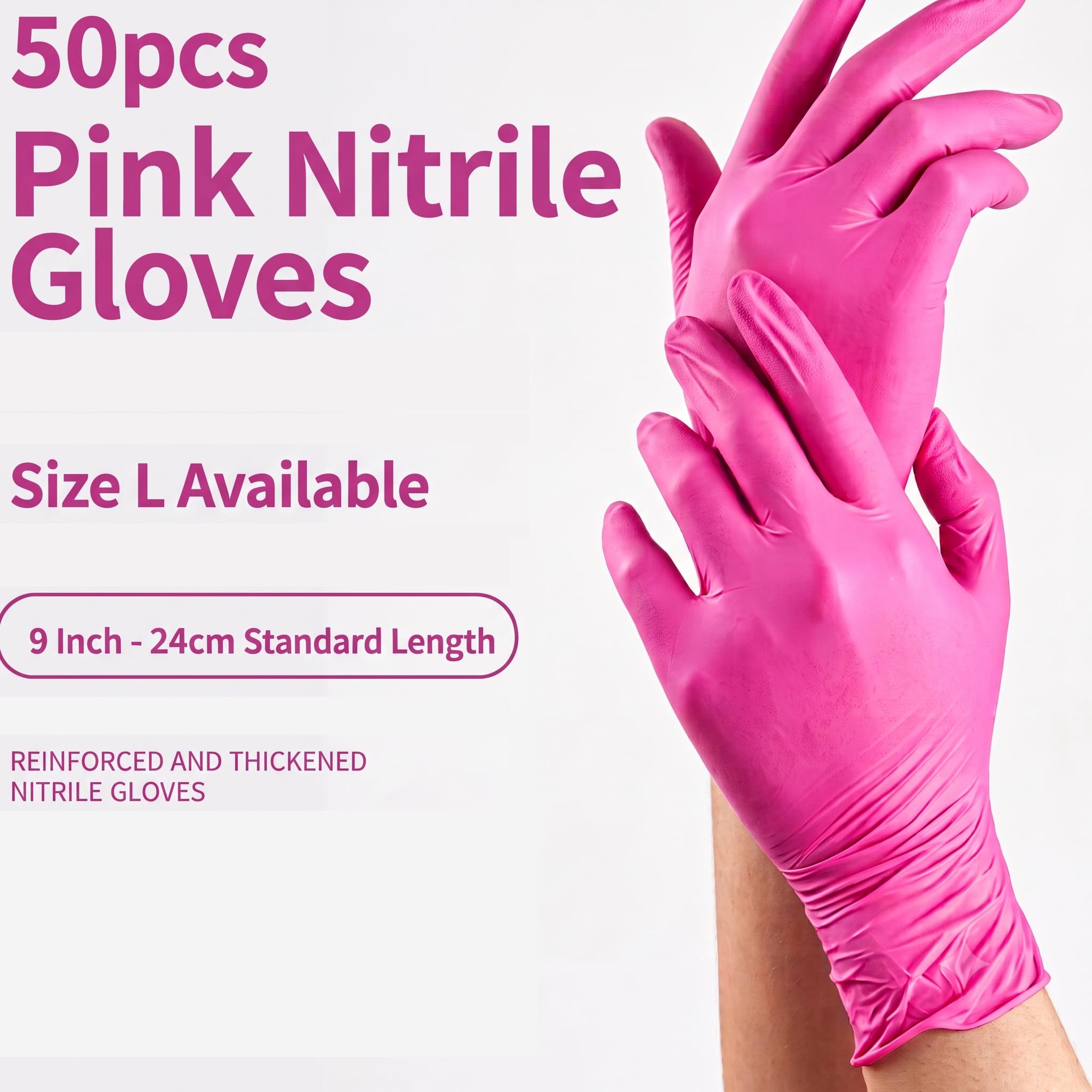 20/50 PC 9'' – Fuchsia Pink Nitrile Gloves – Disposable Latex Free & Powder Free– Chemical Resistant, Pink Rubber Gloves 20/50 PC 9'' – Fuchsia Pink Nitrile Gloves – Disposable Latex Free & Powder Free– Chemical Resistant, Pink Rubber Gloves