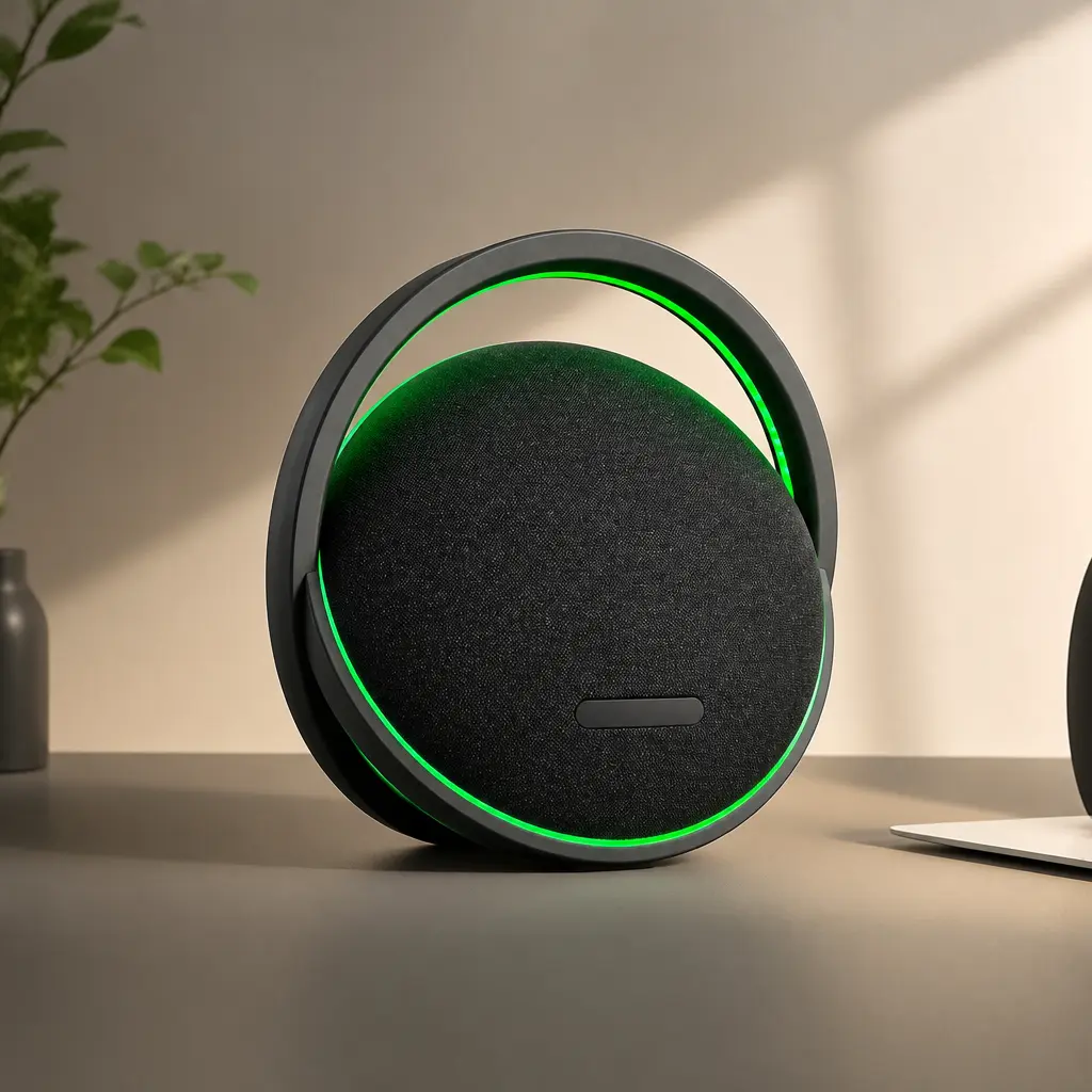 IX-122 Premium Metal Compact Indoor Wireless Bluetooth Stereo Bass Speaker, Rechargeable Durable Audio Device with Button Control, USB-C Charging for Bedroom, Living Room Home Use (Smartphone, Tablet Compatible)