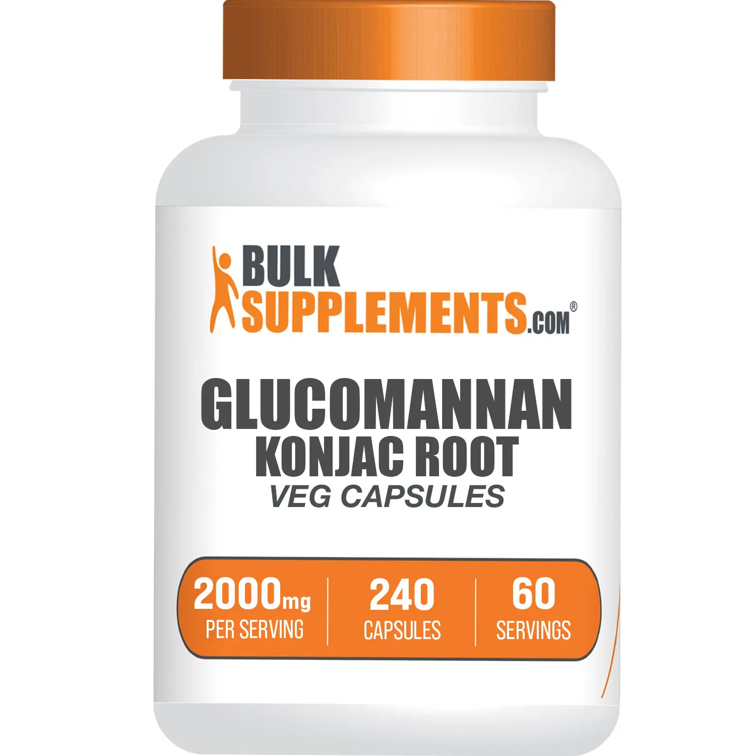 BulkSupplements Glucomannan Konjac Root Dietary Fiber Veg Capsules - Digestion Healthcare Supplement, 2000mg per Serving, 240 Capsules BulkSupplements Glucomannan Konjac Root Dietary Fiber Veg Capsules - Digestion Healthcare Supplement, 2000mg per Serving, 240 Capsules