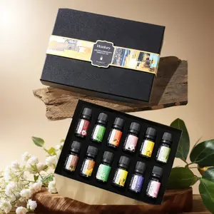Essential Oils Set, 12*0.34 oz Bottles Set for Home Care, Fragrance, Humidifiers, Difusors & Aromatherapy Oils Set Gifts, Mint Leaf, White Tea, Lavender, Lemon, Orange, Osmanthus, Vanilla, Sakura, Rose, Freesia, Sandalwood, Jasmine of