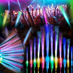 60-Piece LED Colorful Fiber Optic Glow Sticks Glow Party Supplies, Perfect for Bachelor Parties, Christmas, Birthdays, Weddings, Concerts, Bars, Halloween, New Year's Parties Gift for Christmas