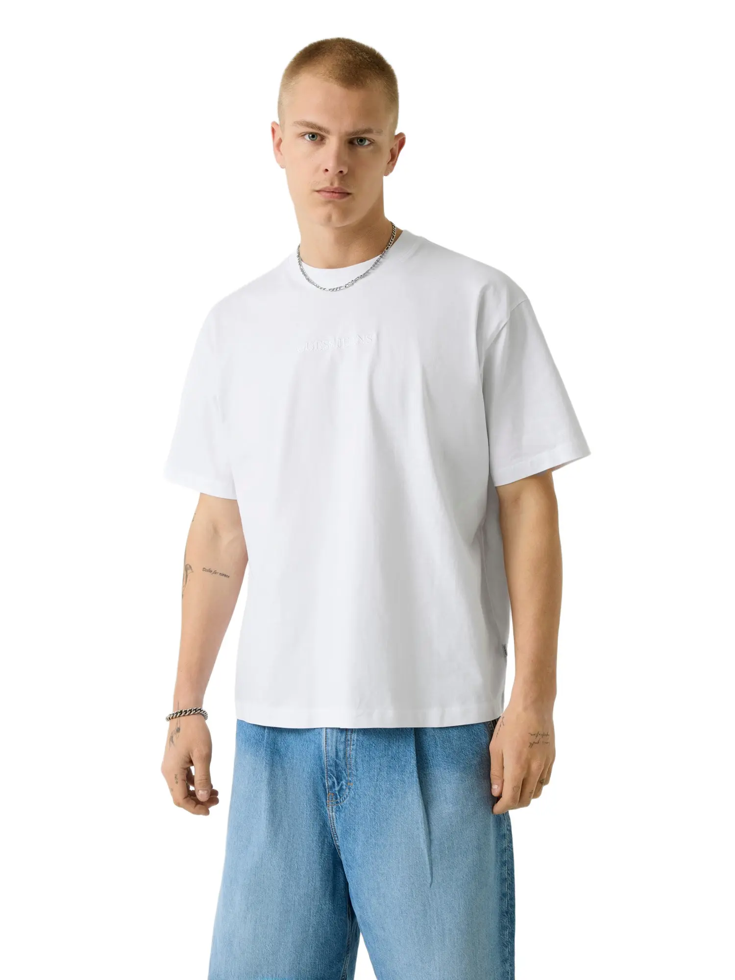 GUESS Jeans Male Embroidered Logo Tee