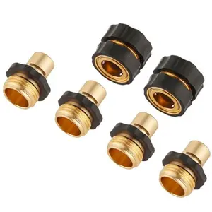 3/4 in Garden Hose Quick Connector Set - 2 Male and Female Quick Connect Hose Fittings with Easy Connection