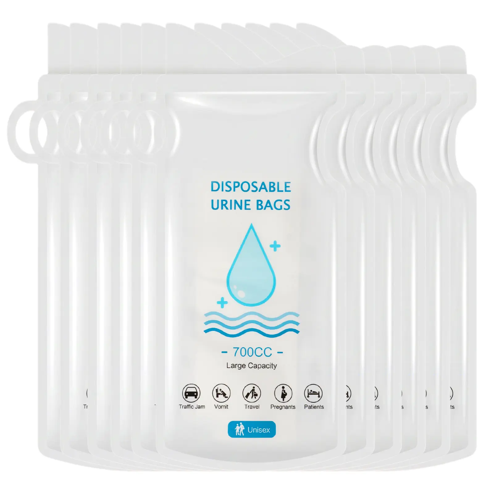 Disposable Urine Bag for Travel - 700ML Portable Pee Bags for Women Men 12/24 PCS Emergency Vomit Bags Urinal Toilet for Car Camping, Road Trip,Traffic Jam, Pregnant, Kid, Patient,summervibes
