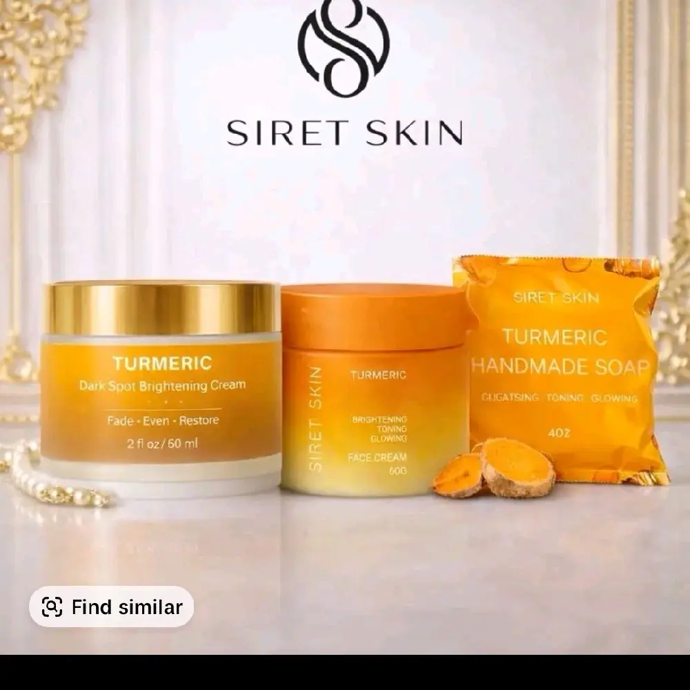 1pcs dark spot 1 pcs face cream 2oz and soap turmeric