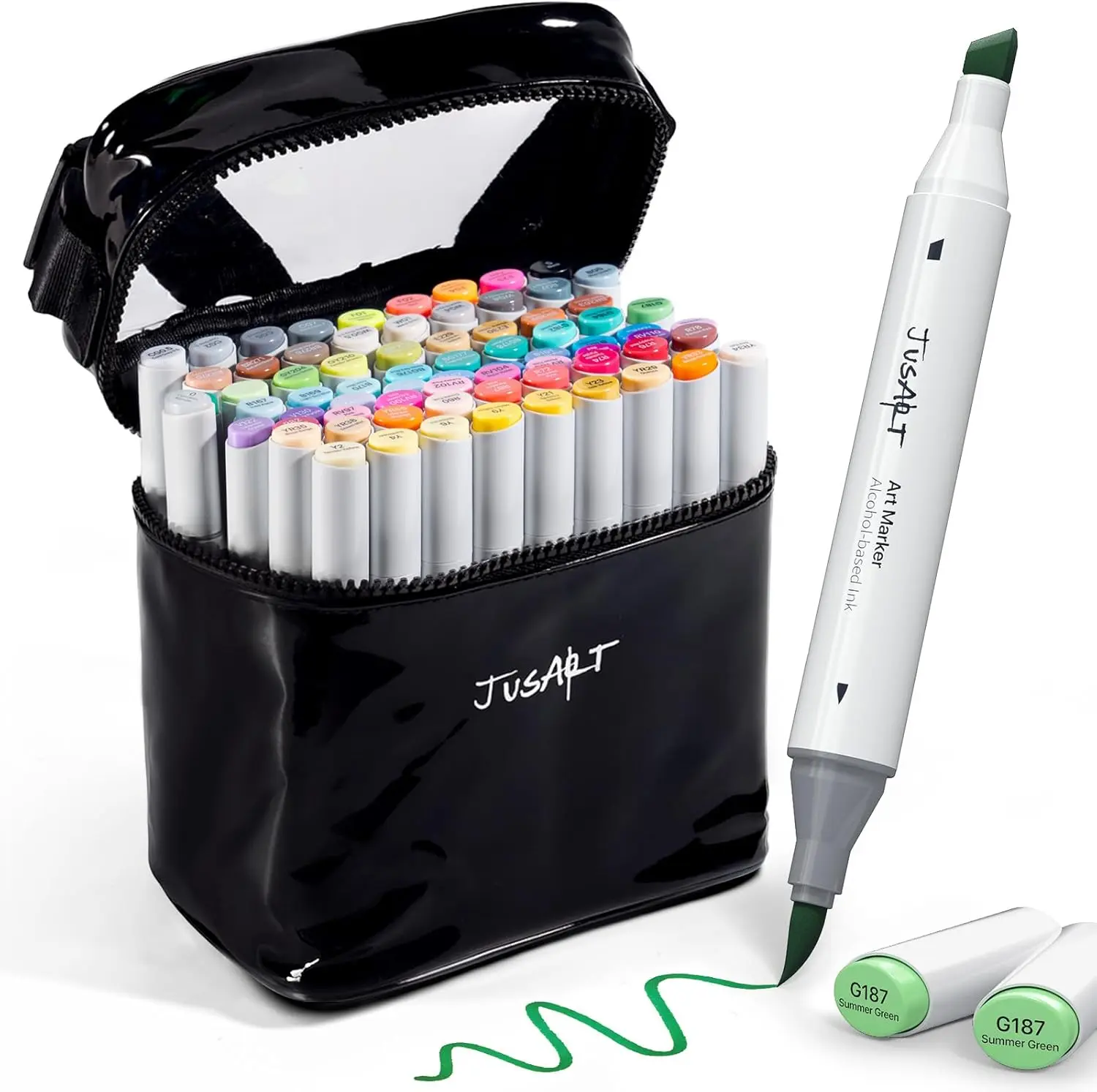[Back to school shopping] 72/48 Colors Dual Tip Alcohol Markers with Brush & Chisel Tips, Travel Case Included for Sketching, Adult Coloring and Card Making
